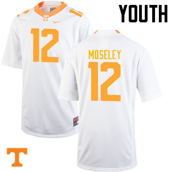 Youth #12 Emmanuel Moseley Tennessee Volunteers College Football Jerseys-White - Click Image to Close